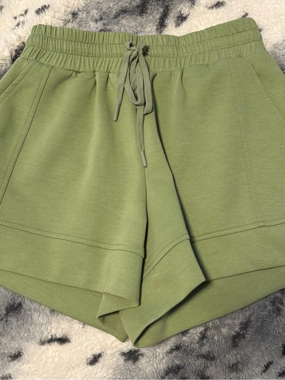 Umgee Olive Green Drawstring Athletic Lounge Shorts also has a matching top